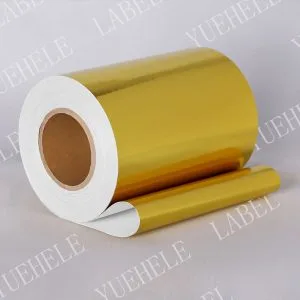 Glossy golden paper material roll