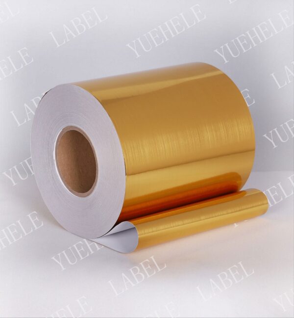 50μm Brushed golden 3μm/water base/80gsm White glassine