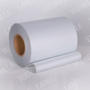 Coated 50μ matte silver PET 80g glassine linear