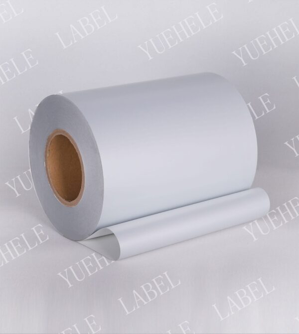 Coated 50μ matte silver PET 80g glassine linear